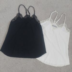 Lace trimmed camis/tanks